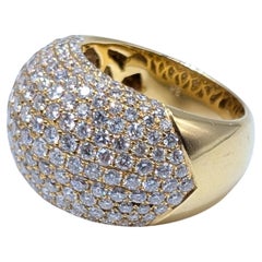 Anello in oro giallo 18K con diamanti rotondi Brillianti per un totale di 3,43 carati