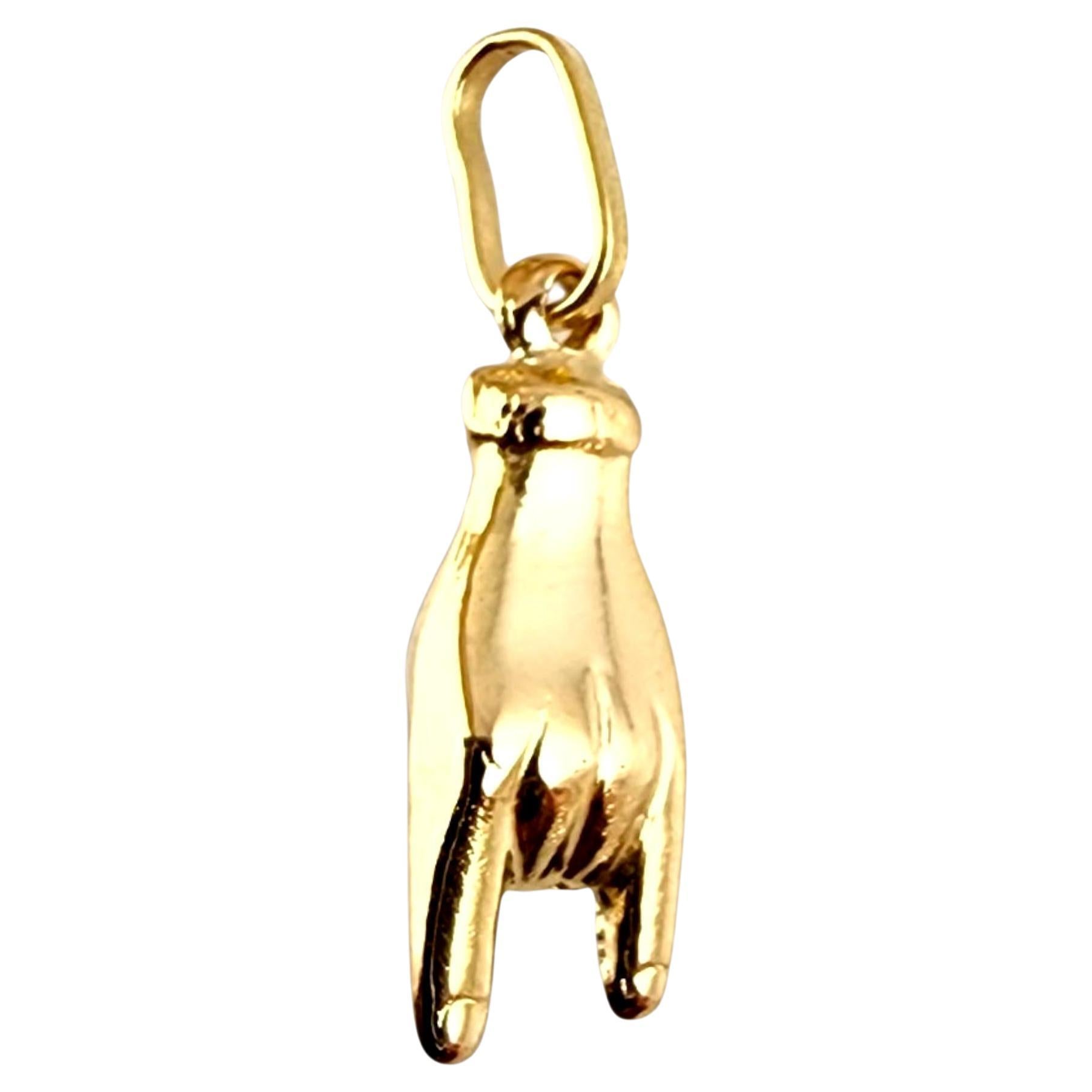 Charm Figa Hand Malocchio in oro giallo 18K #22501
