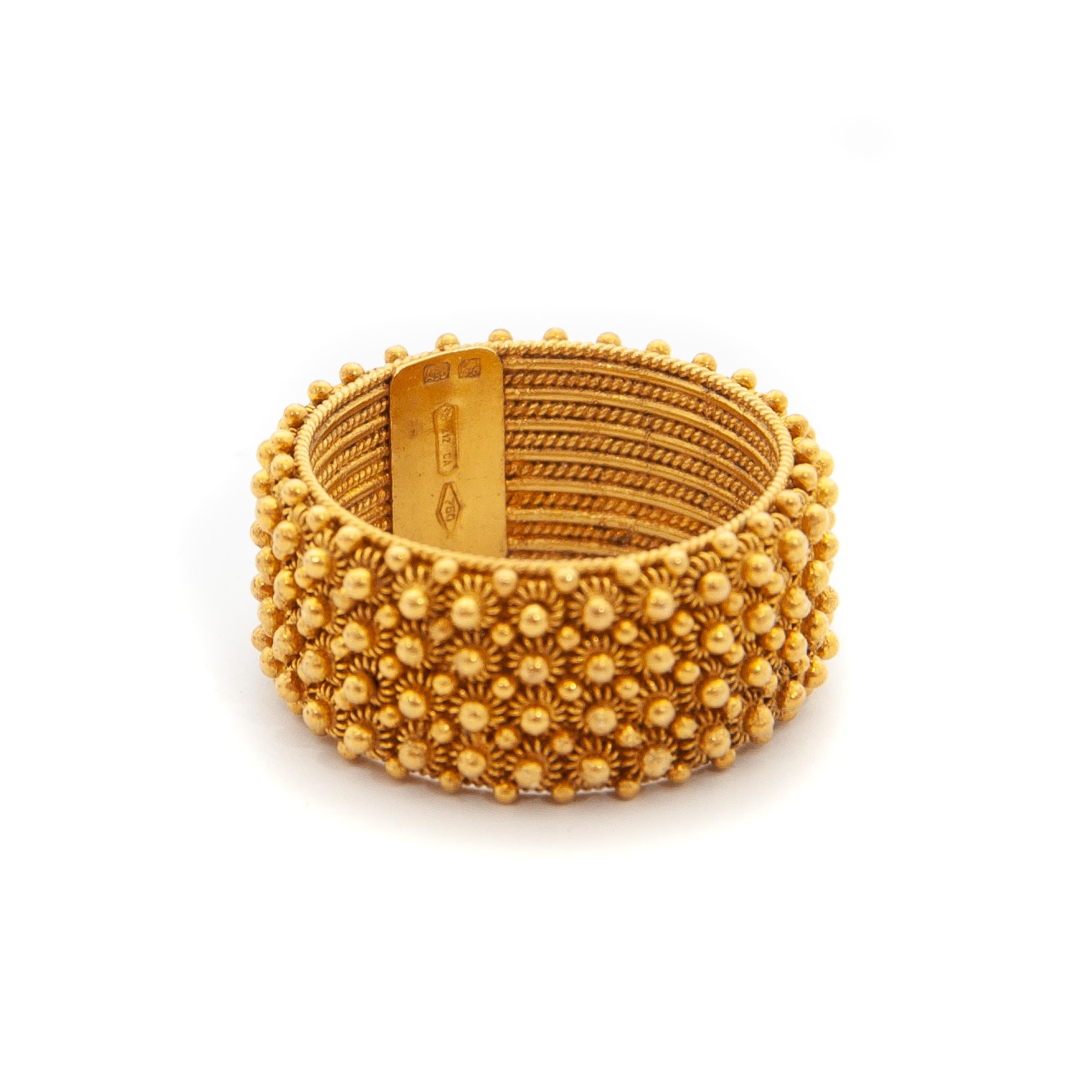 Etruscan Revival 18K Gold Cannetille Band Ring 2