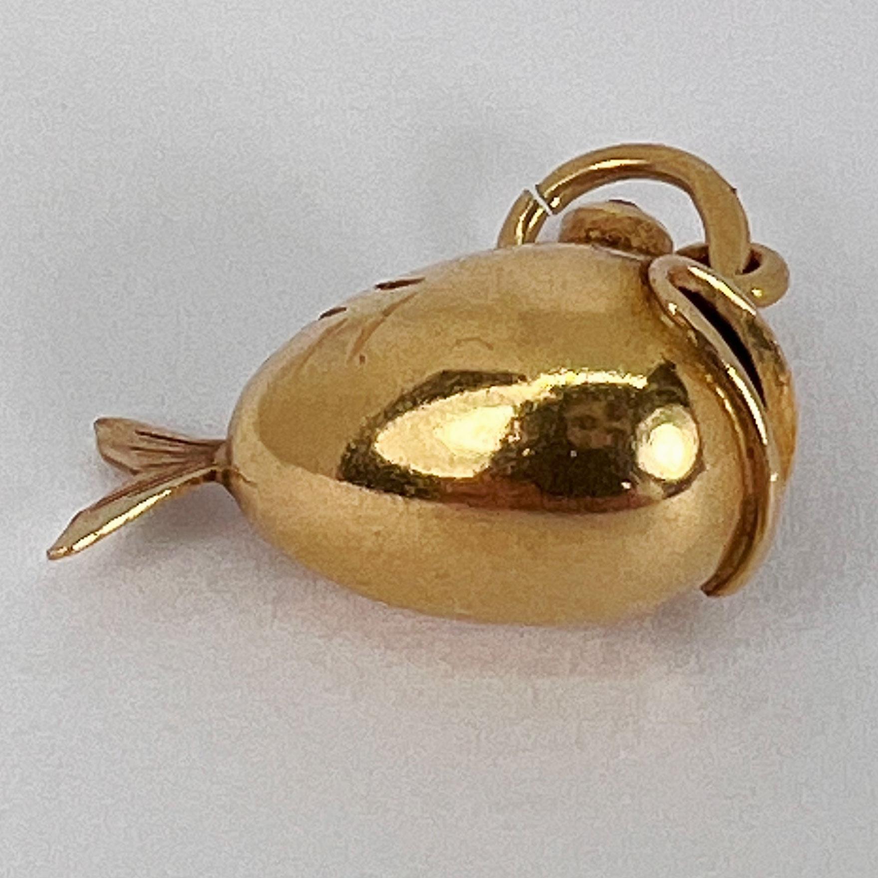 FOR CYNTHIA 18K Yellow Gold Fish Charm Pendant 10