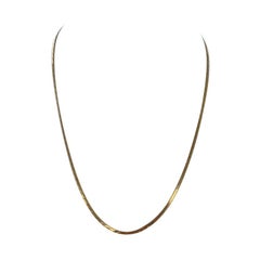 18k Yellow Gold Flat Chain Necklace