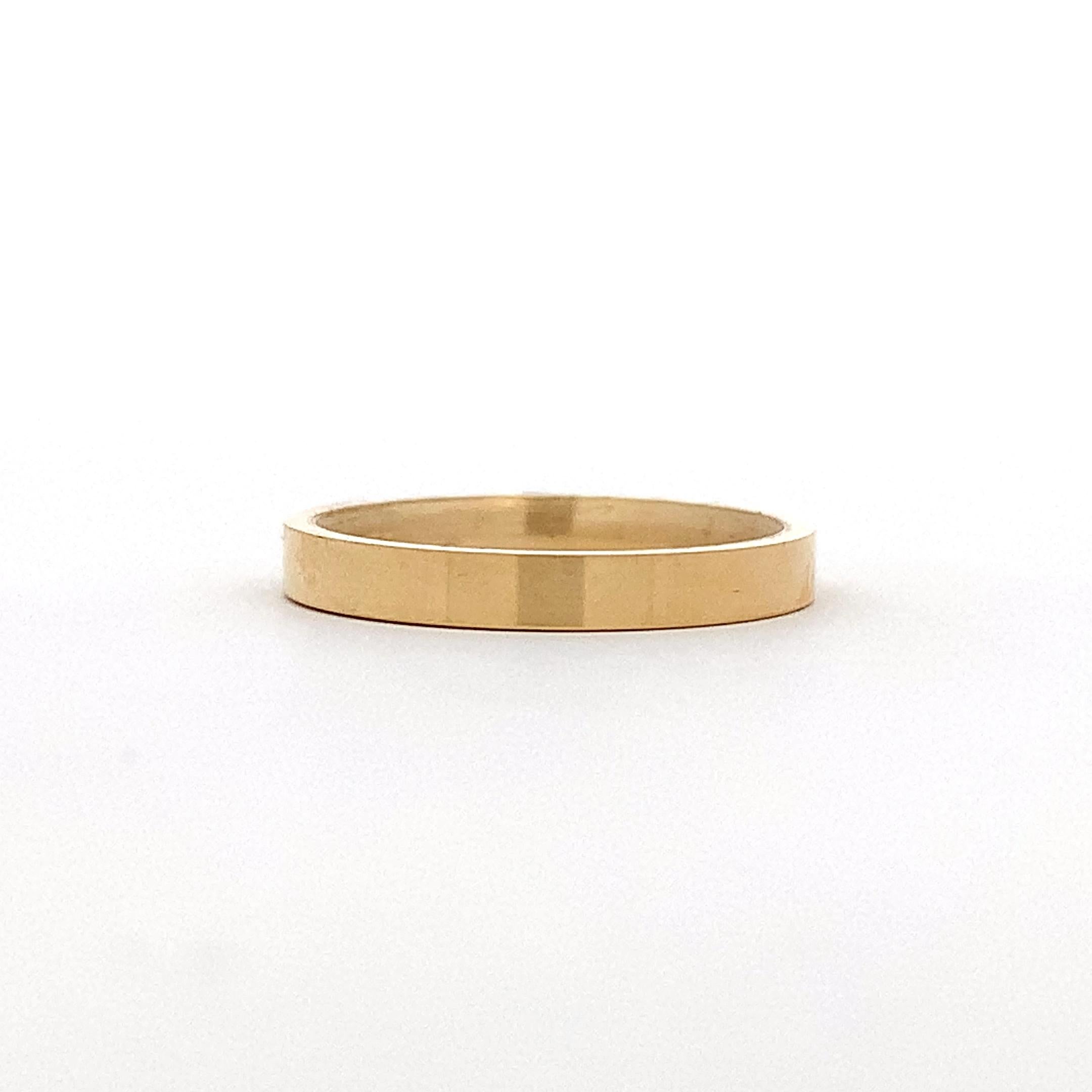 18k Gelbgold flach matt satiniert Hochzeit Band Ring im Zustand „Neu“ im Angebot in London, GB