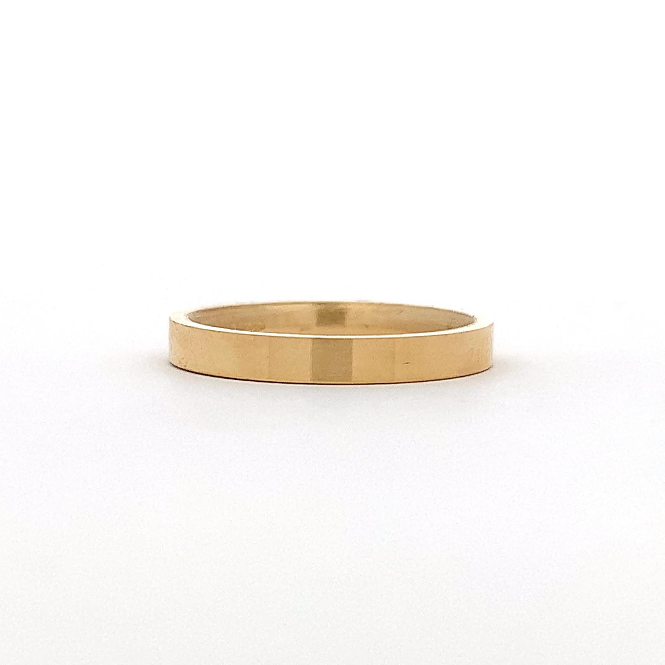 Fede nuziale piatta satinata in oro giallo 18k