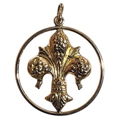 18K Yellow Gold Fleur-De-Lis Pendant #25561