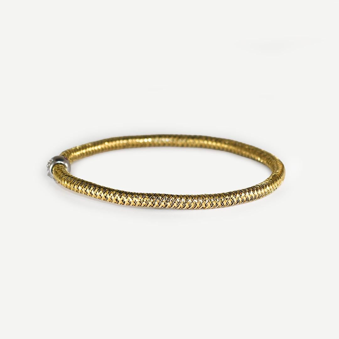 Women's or Men's 18K Yellow Gold Flex Bracelet 6.4g For Sale