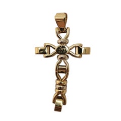 18K Yellow Gold Flexible Cross Pendant #25753