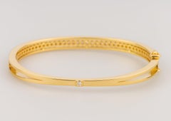 18k Yellow Gold Floating 1.20 Carat White Diamond Bracelet