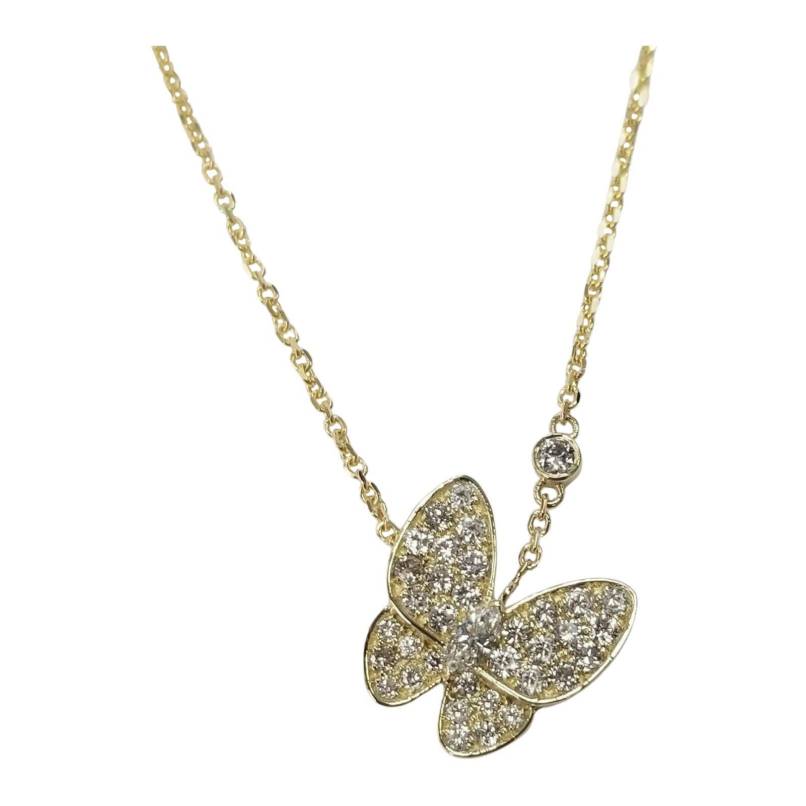Colgante "Mariposa" de Diamantes Flotantes de Oro Amarillo de 18k