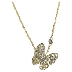 Colgante "Mariposa" de Diamantes Flotantes de Oro Amarillo de 18k