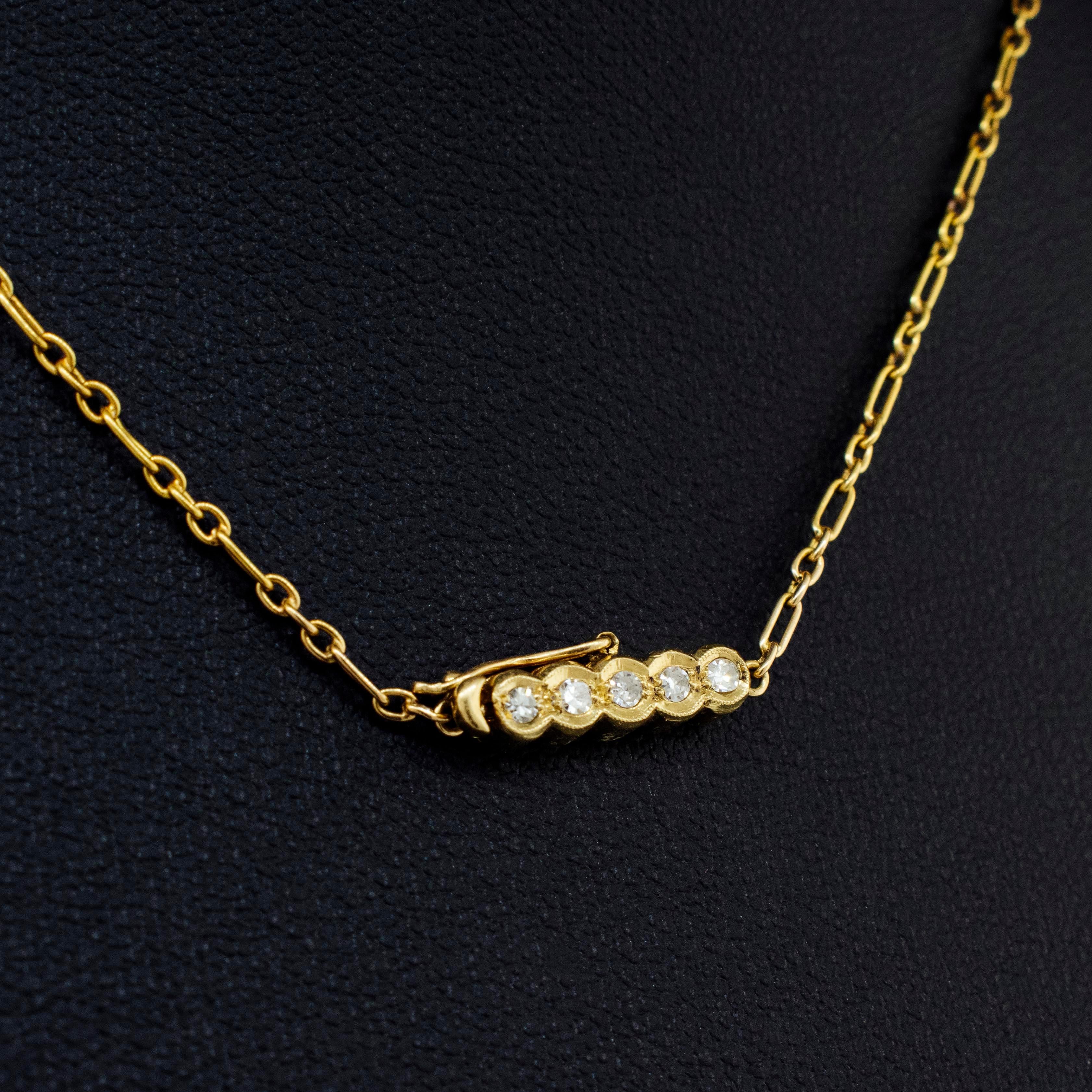 18 Karat Gelbgold Floral-Halskette mit Diamanten und Smaragden (Tropfenschliff) im Angebot