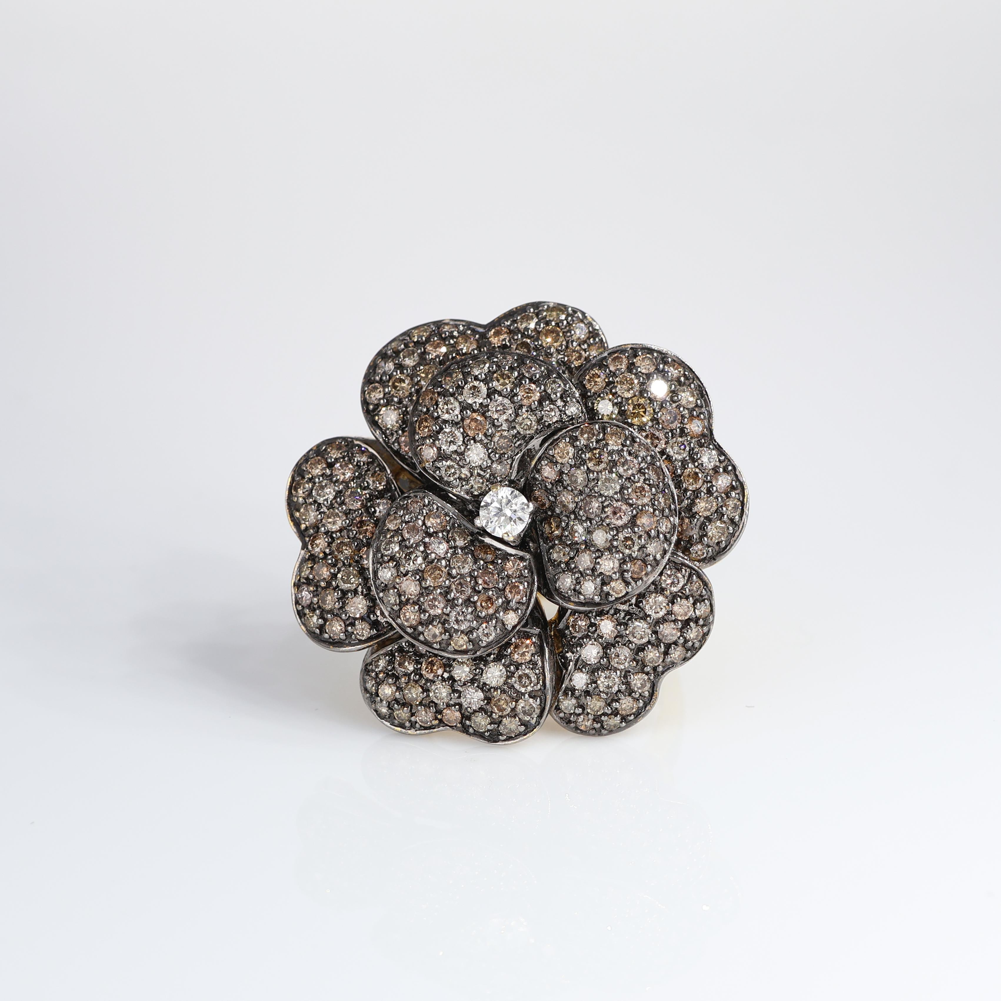 IMPORTANT NOTE:
✔ No additional costs will be added to this order.
✔ Shipping and customs duties are fully covered by us.
--------------------
This stunning 18k yellow gold ring is designed in the shape of an elegant flower, featuring a central
