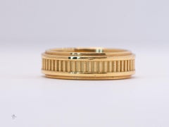 18K Yellow Gold Fluted Men's Wedding Band, C Green Jewelers, 9.4g