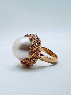 18K Yellow Gold Free-Style Mabe Pearl Ring