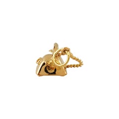 18K Yellow Gold French Victorian Style Rotary Telephone Charm