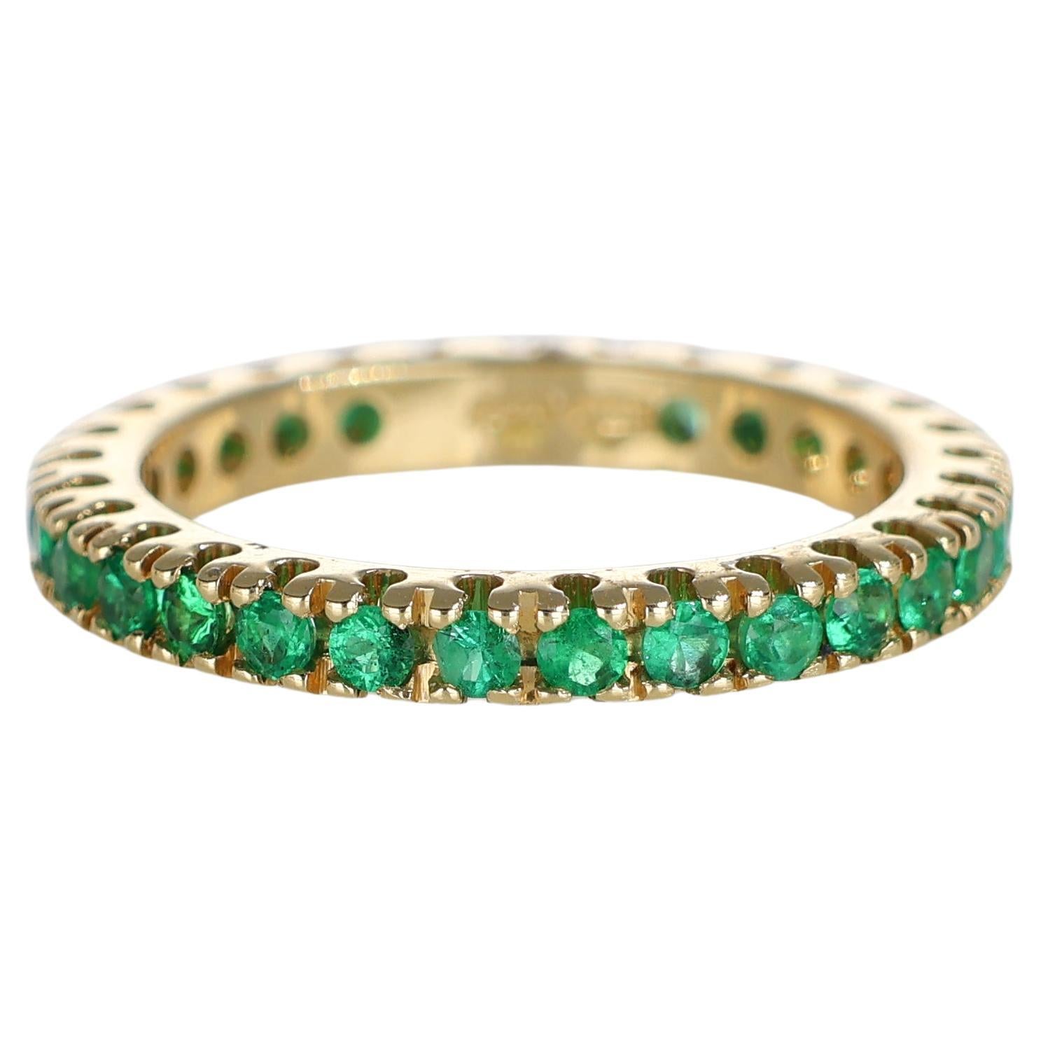 18 Karat Gelbgold Eternity-Ring mit Smaragden