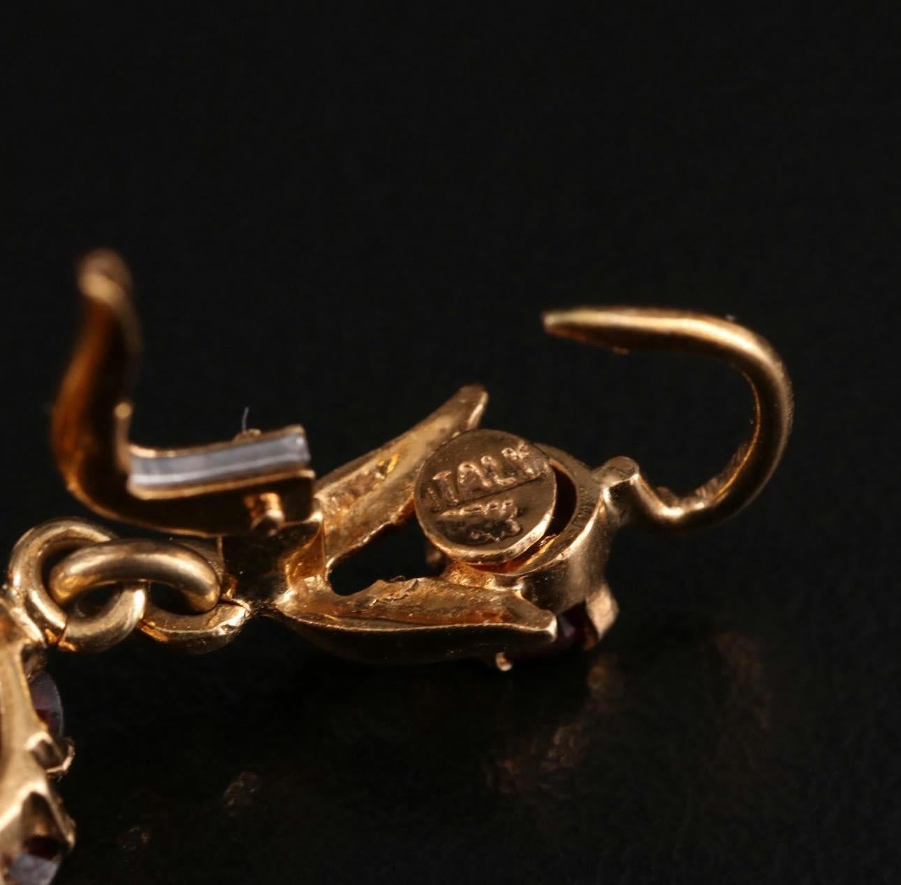 18 Karat Gelbgold Granat-Cluster-Ohrhänger 1