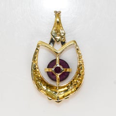 18K Yellow Gold Garnet & Diamond Pendant