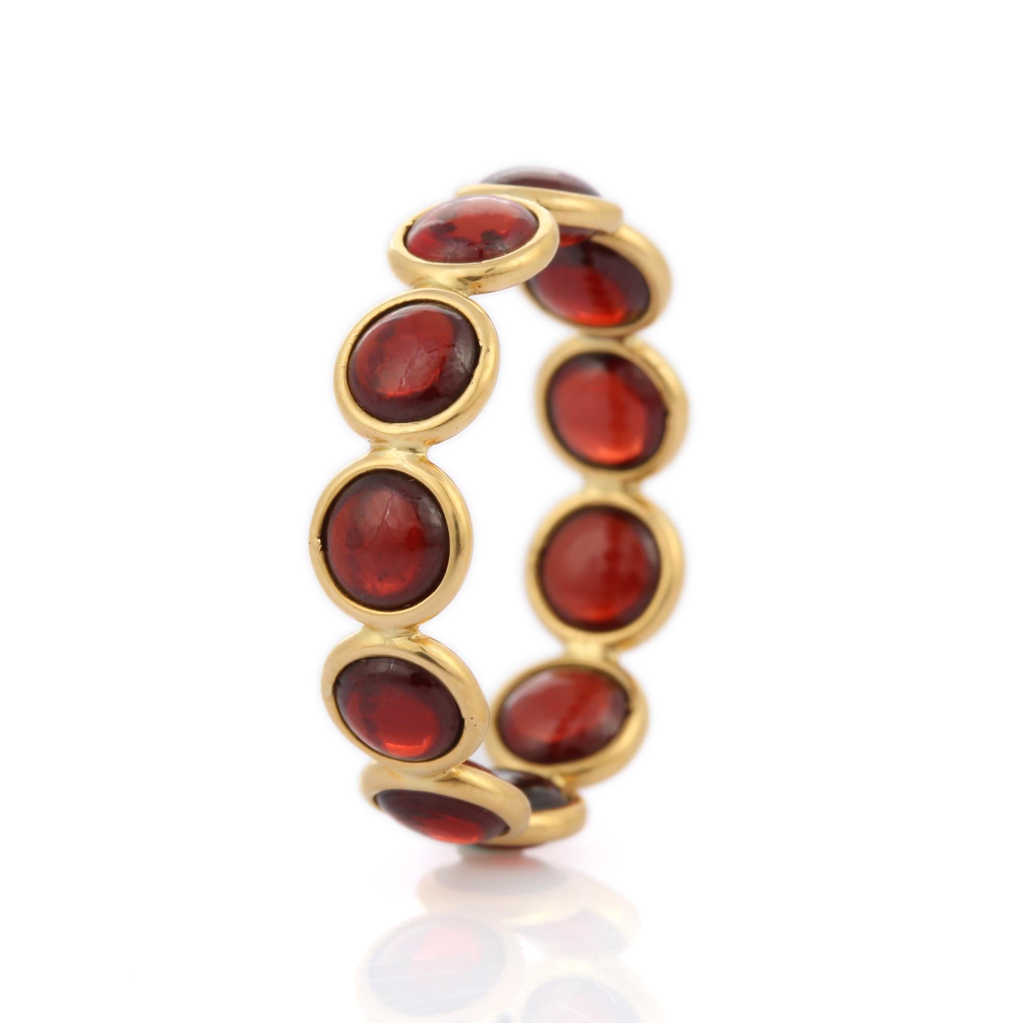 For Sale:  Stacking Band, 18k Solid Yellow Gold Garnet Eternity Band 2