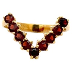 18K Yellow Gold Garnet Eternity Band Ring, 1.00 Carat