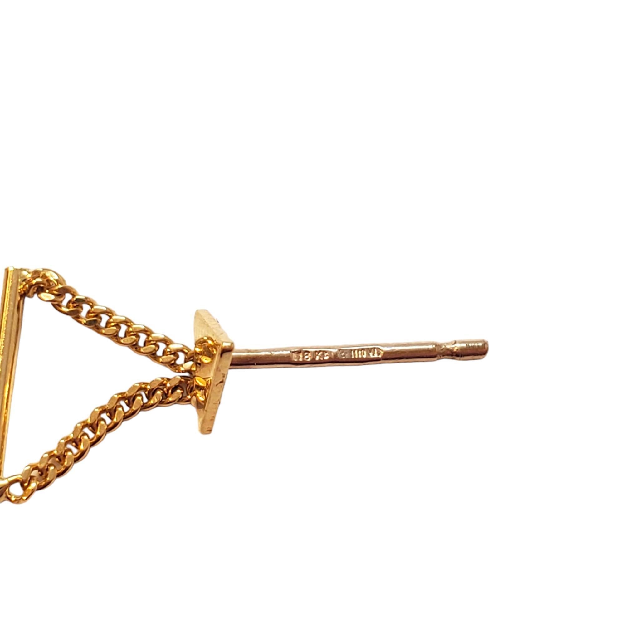 Orecchini pendenti a triangolo geometrico in oro giallo 18K #18028 In condizioni buone in vendita a Washington Depot, CT