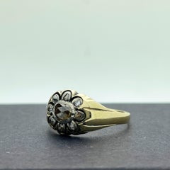 18 Karat Gelbgold georgianischer Diamantring mit Rosenschliff