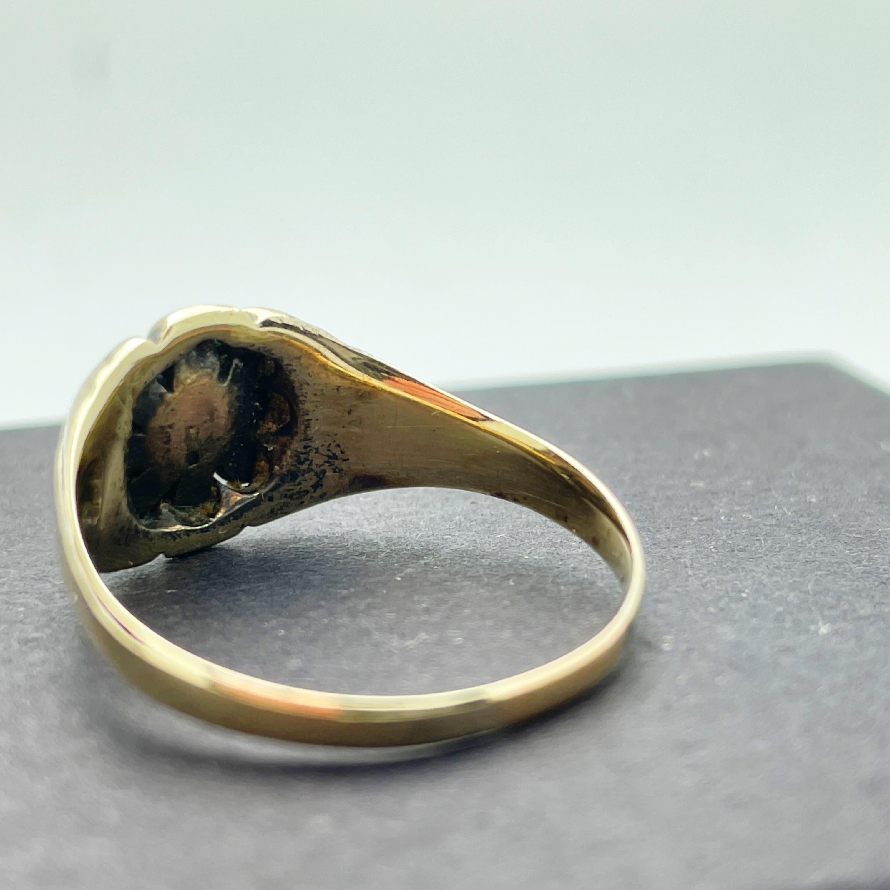 Women's or Men's 18k Yellow Gold Georgian Rose Cut Diamond Ring