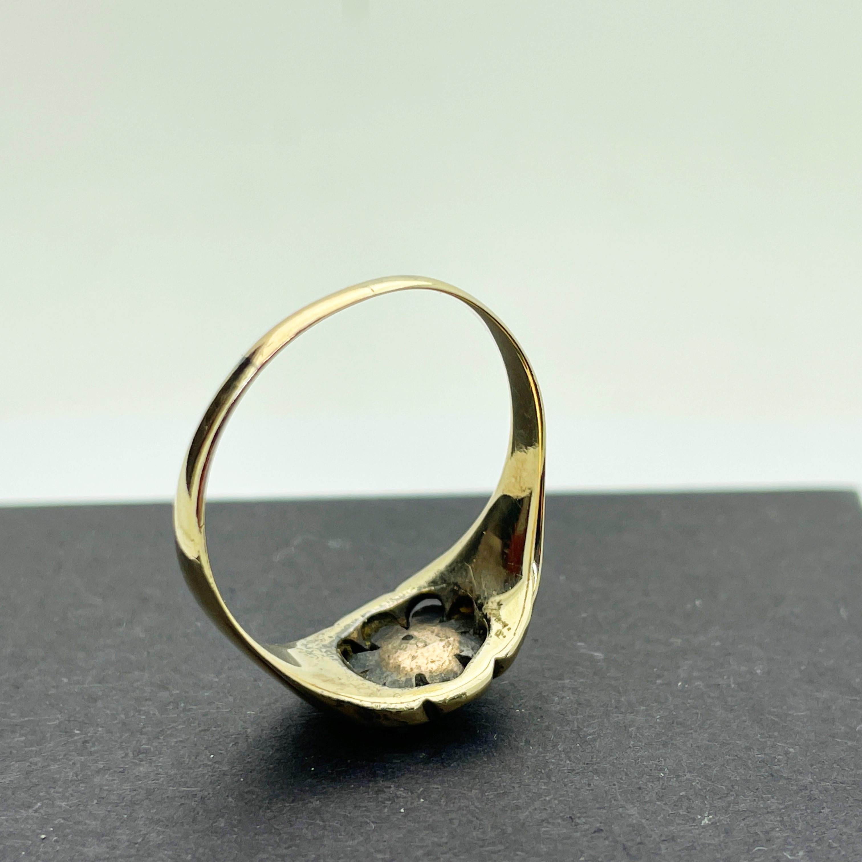 18k Yellow Gold Georgian Rose Cut Diamond Ring 1