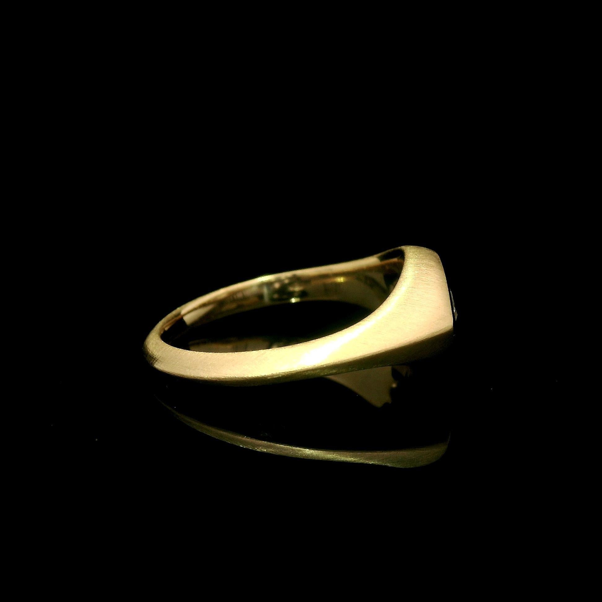 Women's 18k Yellow Gold GIA 0.71ct Marquise Cut Bezel Low Profile Diamond Brushed Ring