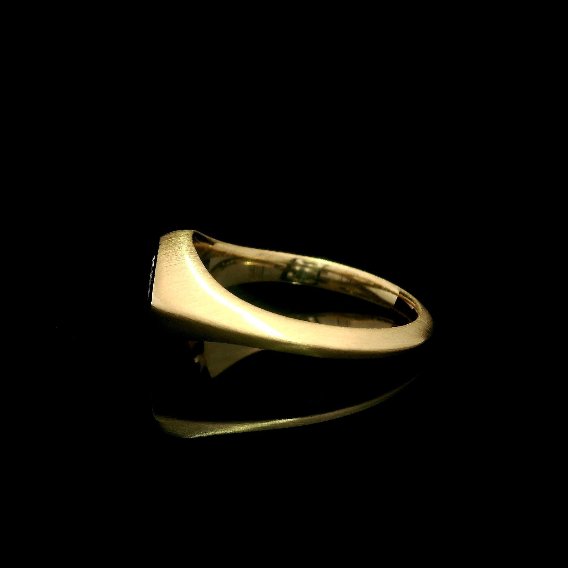 18k Yellow Gold GIA 0.71ct Marquise Cut Bezel Low Profile Diamond Brushed Ring 4