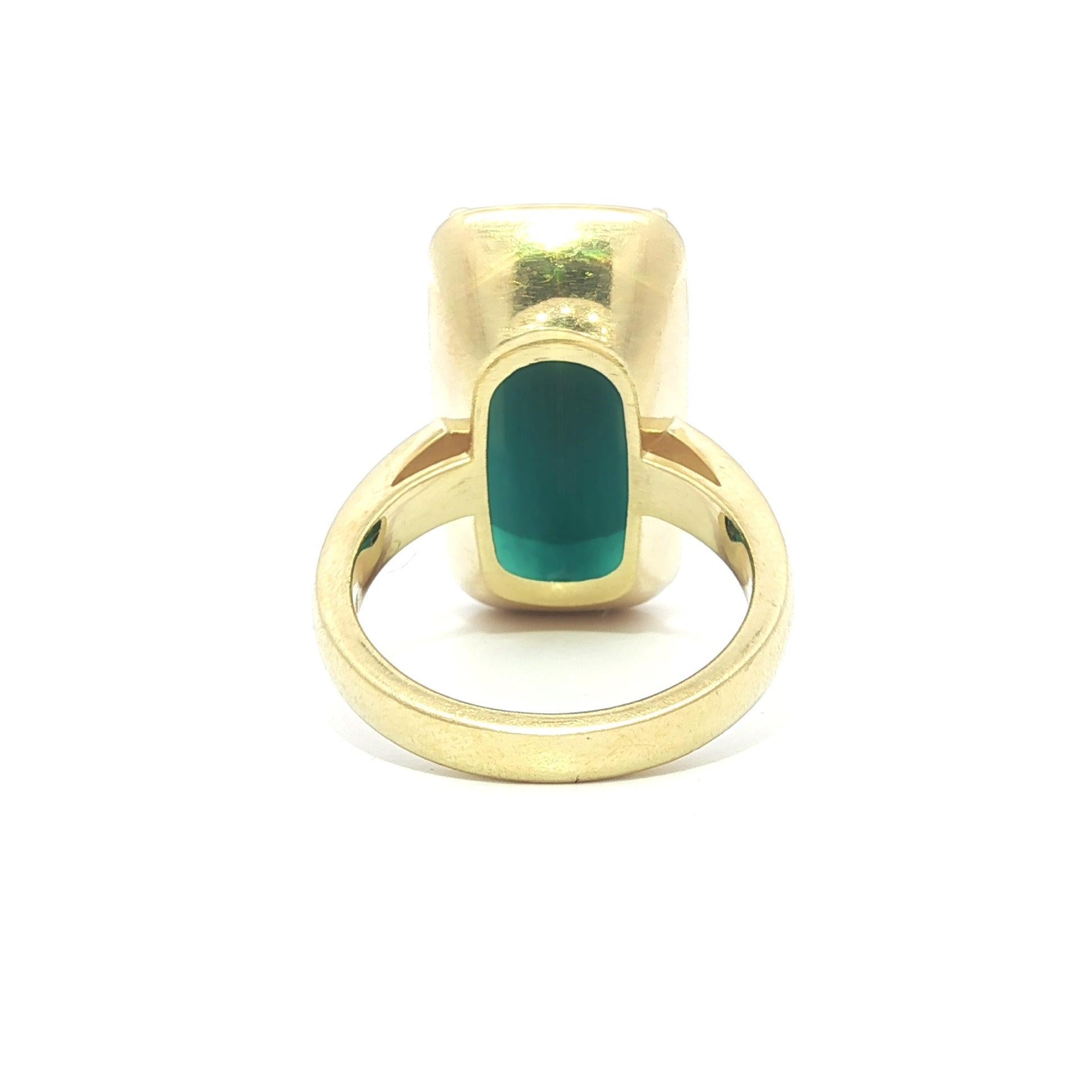 Bague solitaire en or jaune 18k GIA 14.37ct Blue Green Long Cushion Tourmaline Pour femmes en vente