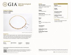 18k Yellow Gold GIA Bright Multi Color Gemstones & Diamond Adjustable Necklace