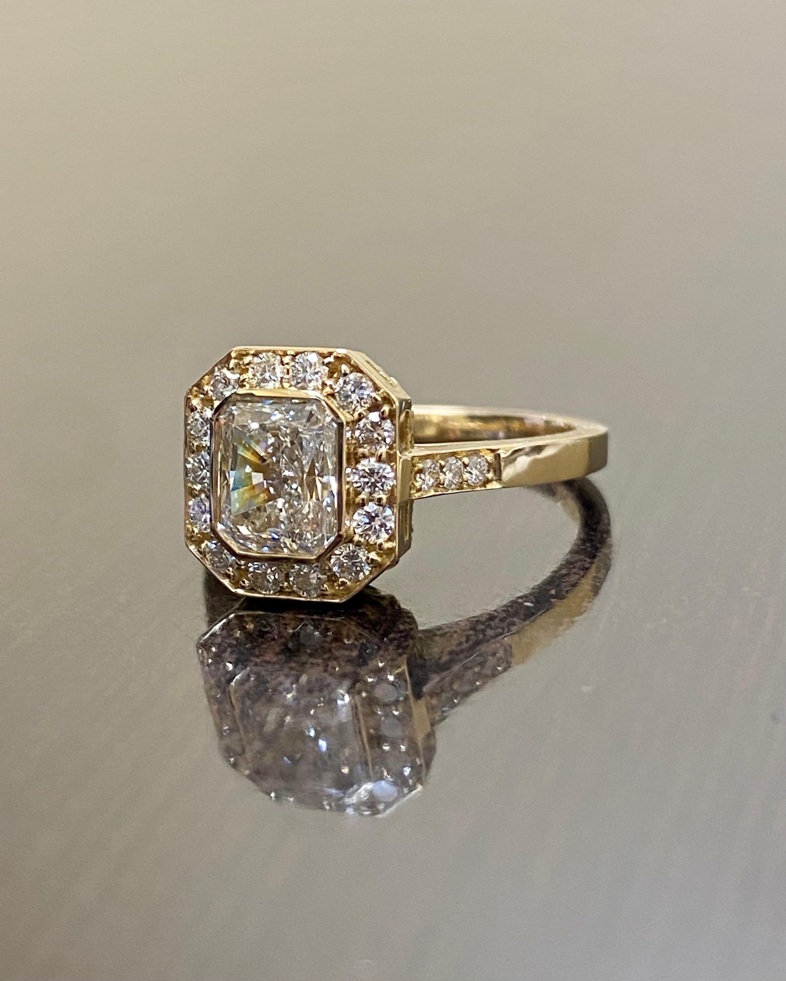 18K Yellow Gold GIA Certified 1.50 Carat Radiant Cut Diamond Ring For Sale 5