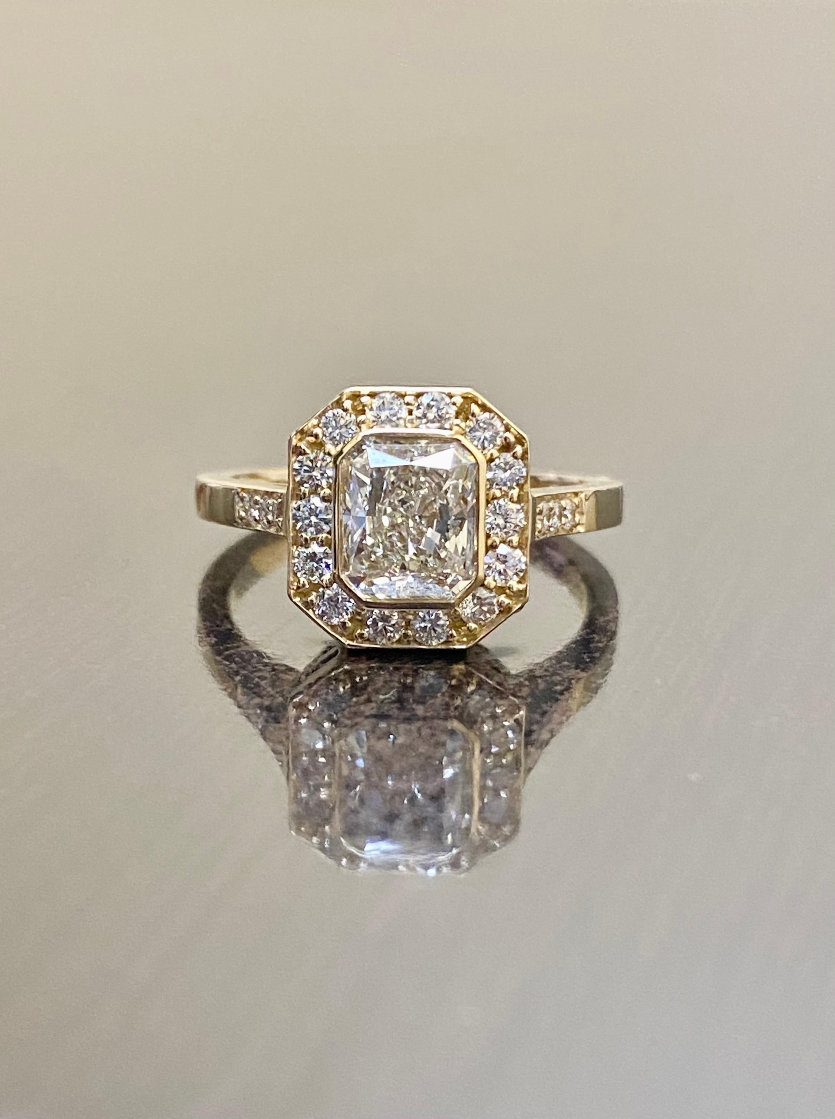 18K Yellow Gold GIA Certified 1.50 Carat Radiant Cut Diamond Ring For Sale 6