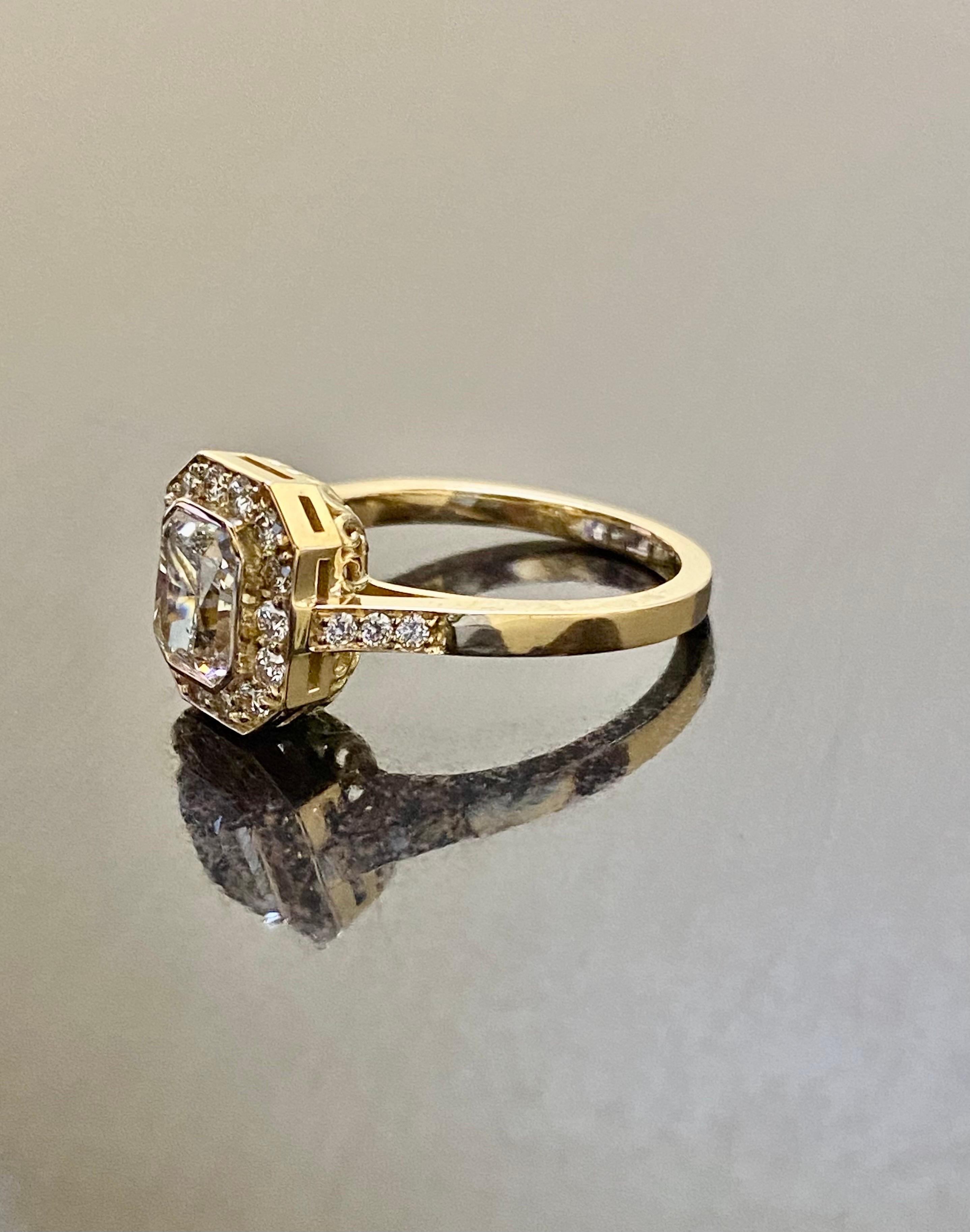 18K Yellow Gold GIA Certified 1.50 Carat Radiant Cut Diamond Ring For Sale 3