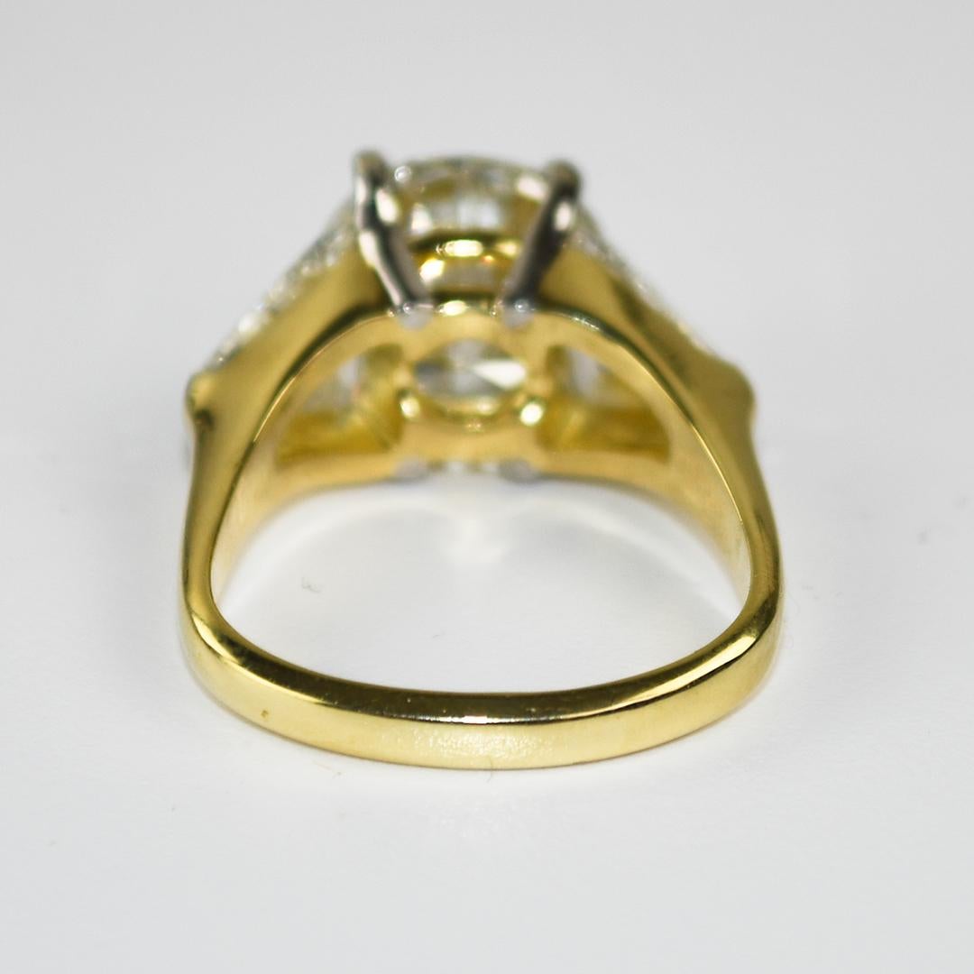 18K Yellow Gold GIA Certified Diamond Engagement Ring 4.33ct In Excellent Condition For Sale In Laguna Beach, CA