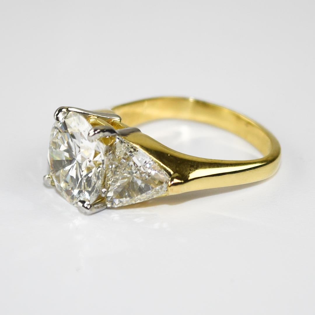 18K Yellow Gold GIA Certified Diamond Engagement Ring 4.33ct For Sale 1