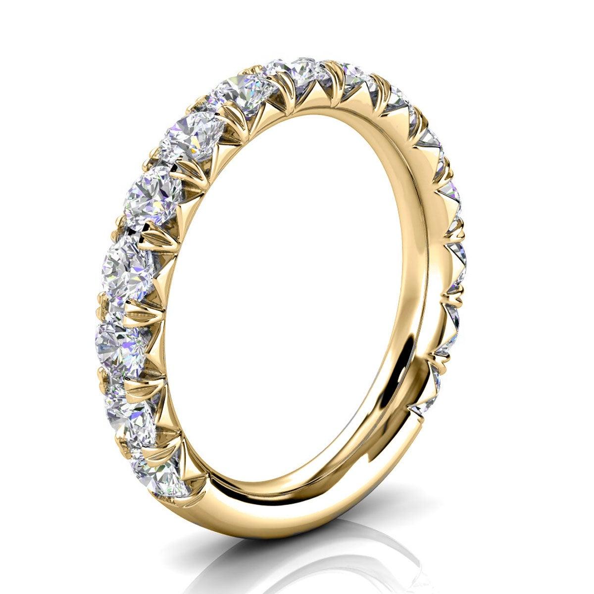 For Sale:  18k Yellow Gold GIA French Pave Diamond Ring '1 1/2 Ct. Tw' 2