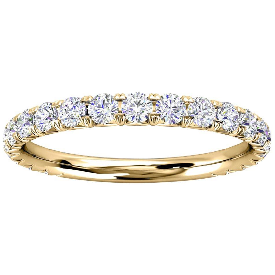 For Sale:  18k Yellow Gold GIA French Pave Diamond Ring '1/2 Ct. Tw'