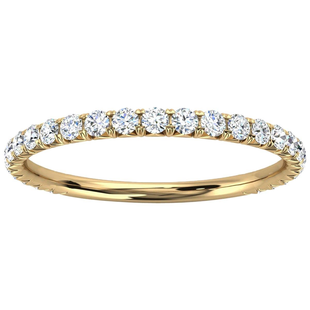 For Sale:  18k Yellow Gold GIA French Pave Diamond Ring '1/3 Ct. tw'