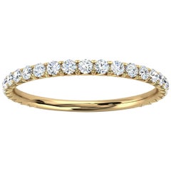 18k Gelbgold GIA Französischer Pavé-Diamantring '1/3 Ct. tw'