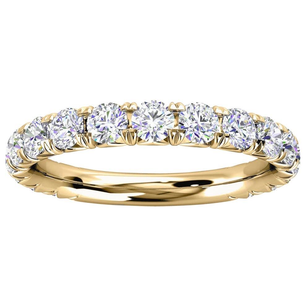For Sale:  18K Yellow Gold GIA French Pave Diamond Ring '1 Ct. tw'