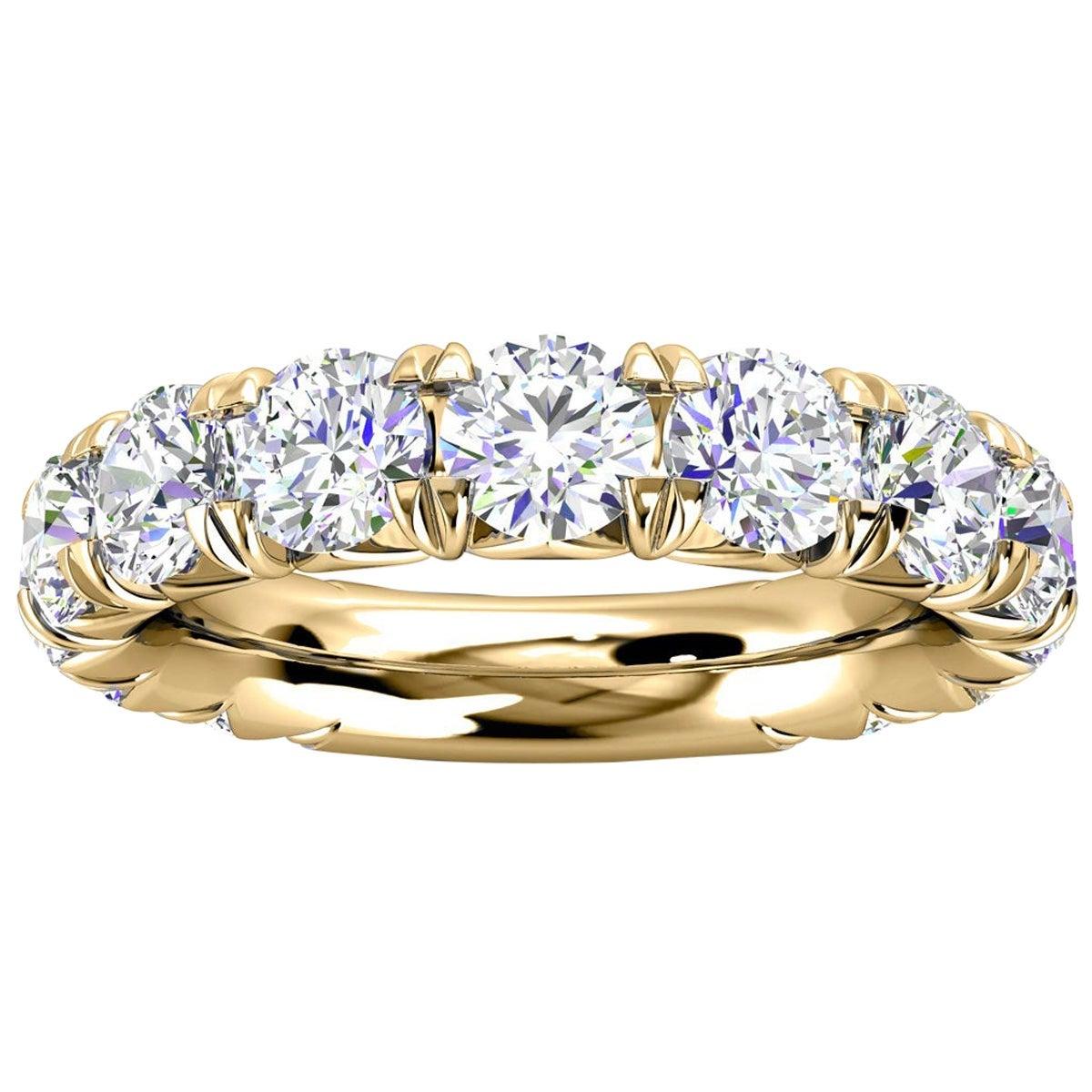 For Sale:  18k Yellow Gold GIA French Pave Diamond Ring '3 Ct. Tw'