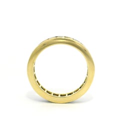 18k Yellow Gold GIA No Heat Sapphire & Diamond Stack 3.3mm Eternity Band Ring