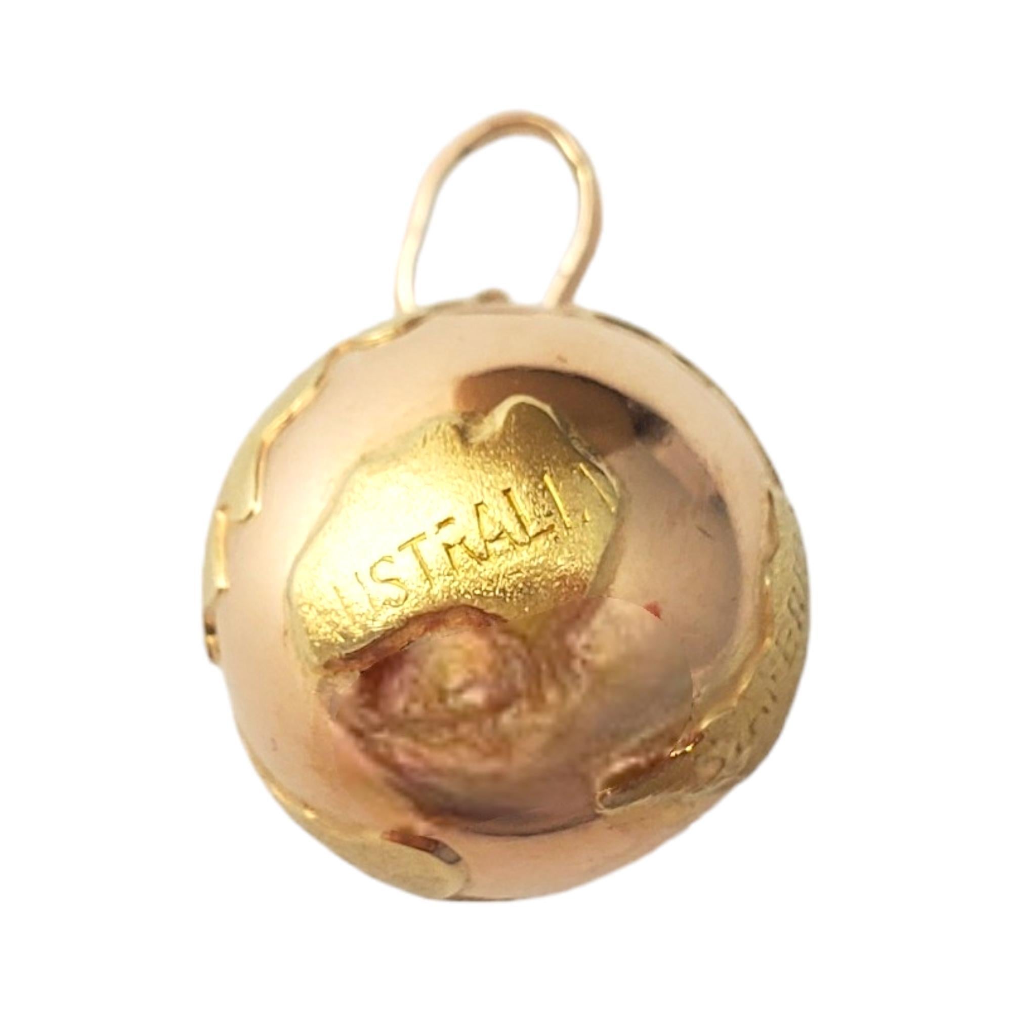 18K Yellow Gold Globe Charm #18104 2