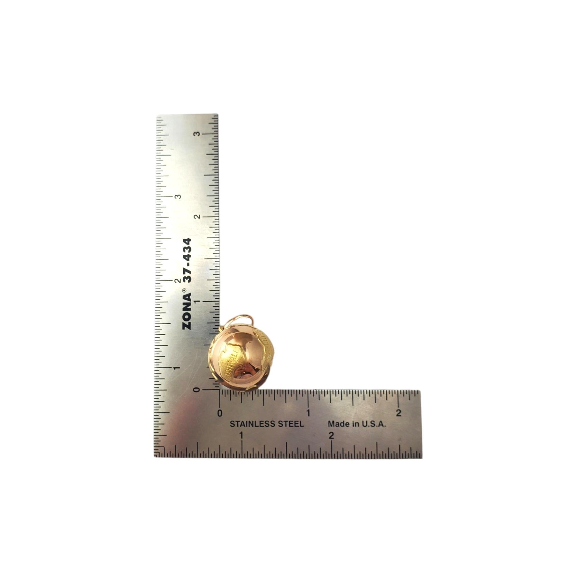 18K Yellow Gold Globe Charm #18104 3