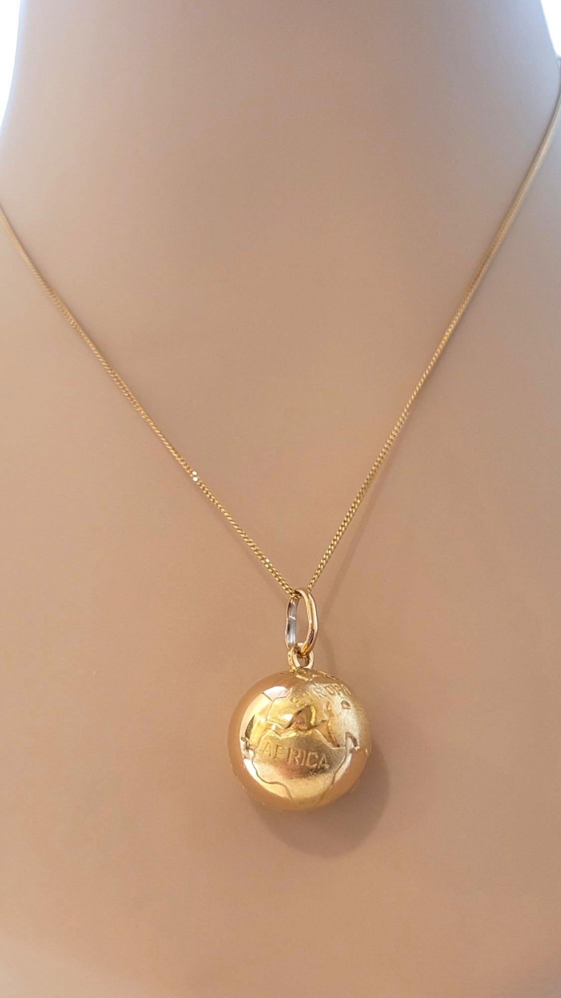 18K Yellow Gold Globe Charm #18104 4