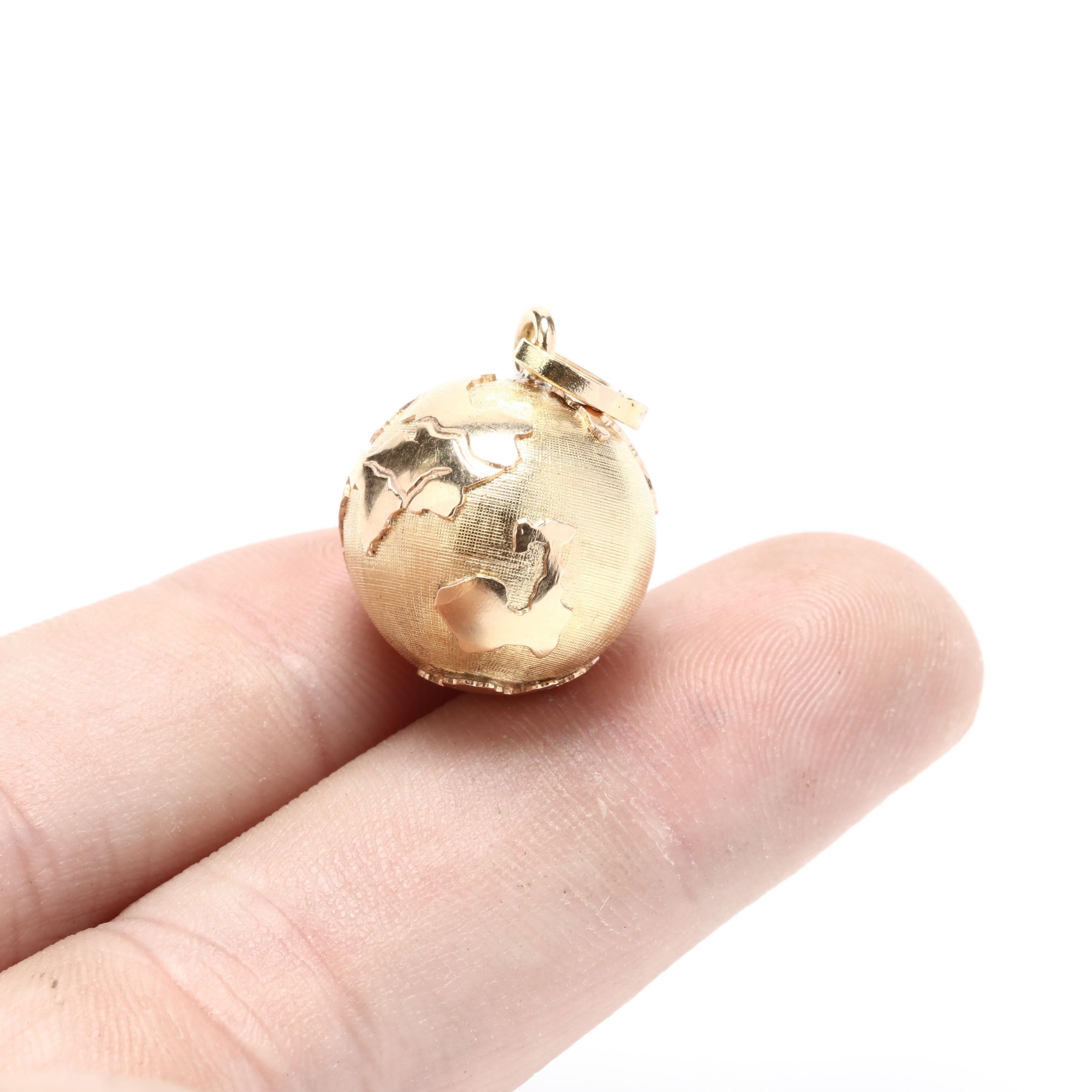 18K Gelbgold Globus Charme für Damen oder Herren