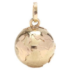 18K Yellow Gold Globe Charm