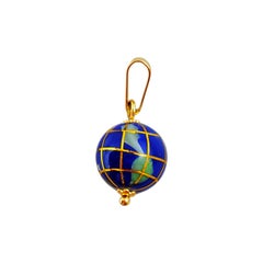 18K Yellow Gold Globe Charm