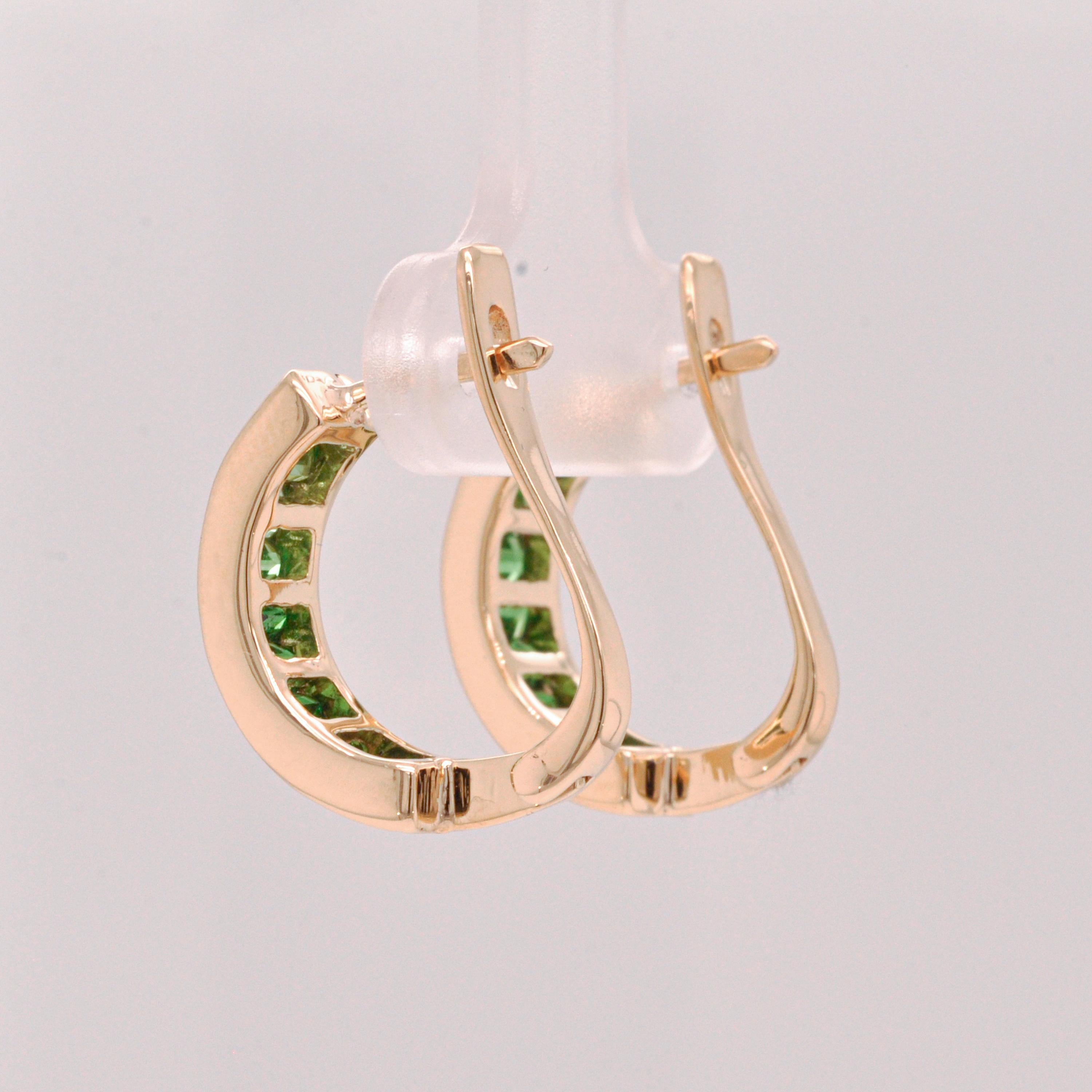 18K Gelbgold Gradient Tsavorit Granat Anhänger Halskette Ohrring Ring Set im Angebot 6